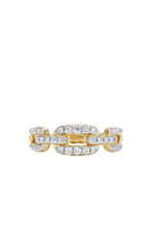 Stax Chainlink Ring, 18k Yellow Gold & Diamonds